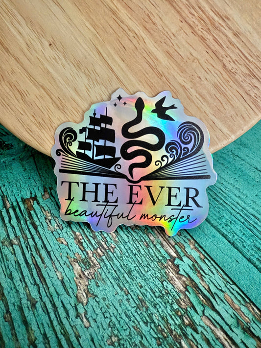 Ever King Beautiful Monster Holographic Sticker Bookish Gift