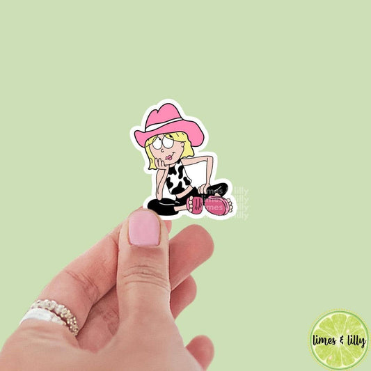 Y2K 90s Lizzie Cowgirl Hat Cartoon Vinyl Sticker | Bookish
