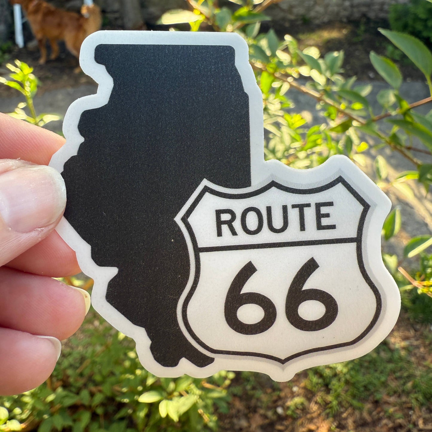 Illinois and Route 66 Highway Sign - 3" Vinyl Sticker