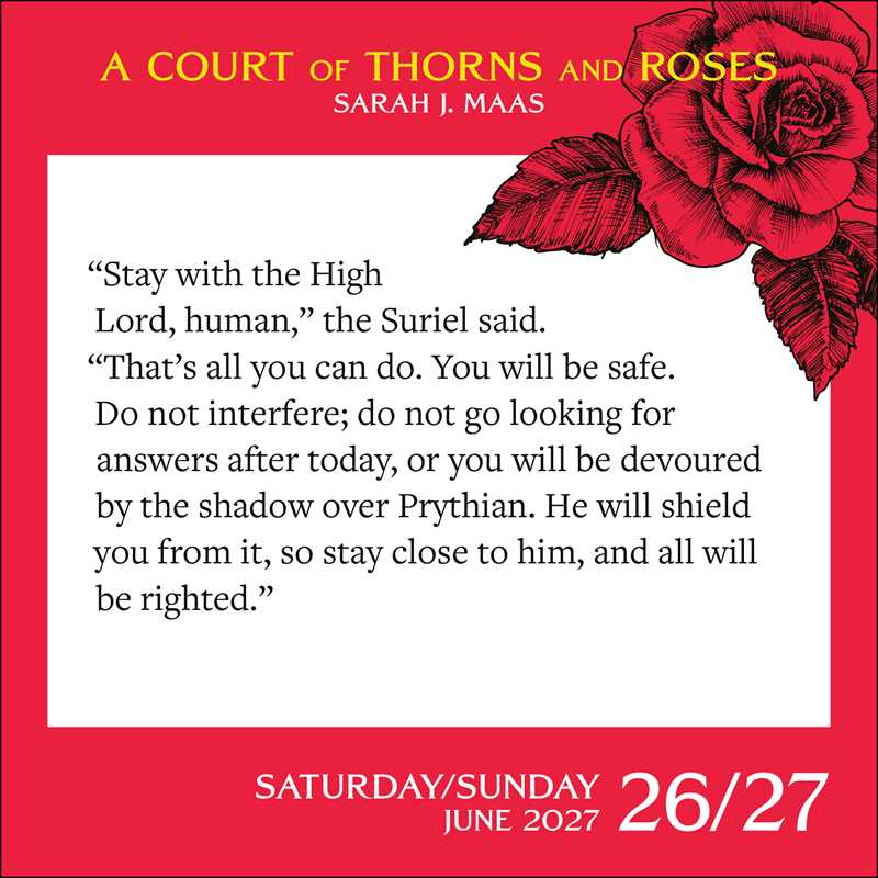 Court of Thorns and Roses 2027 Day-to-Day Calendar by Sarah J.  Maas