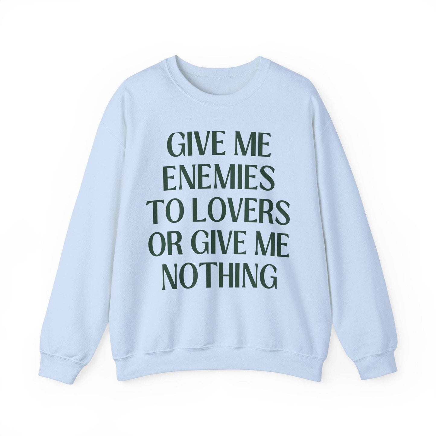 Cute Bookish Sweatshirt: Enemies to Lovers Bookworm Crewneck