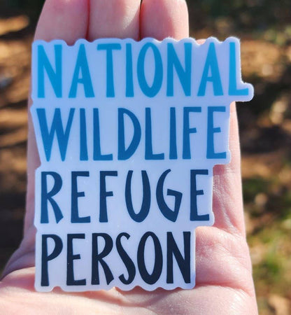 National Wildlife Refuge Person Blue Vinyl Sticker
