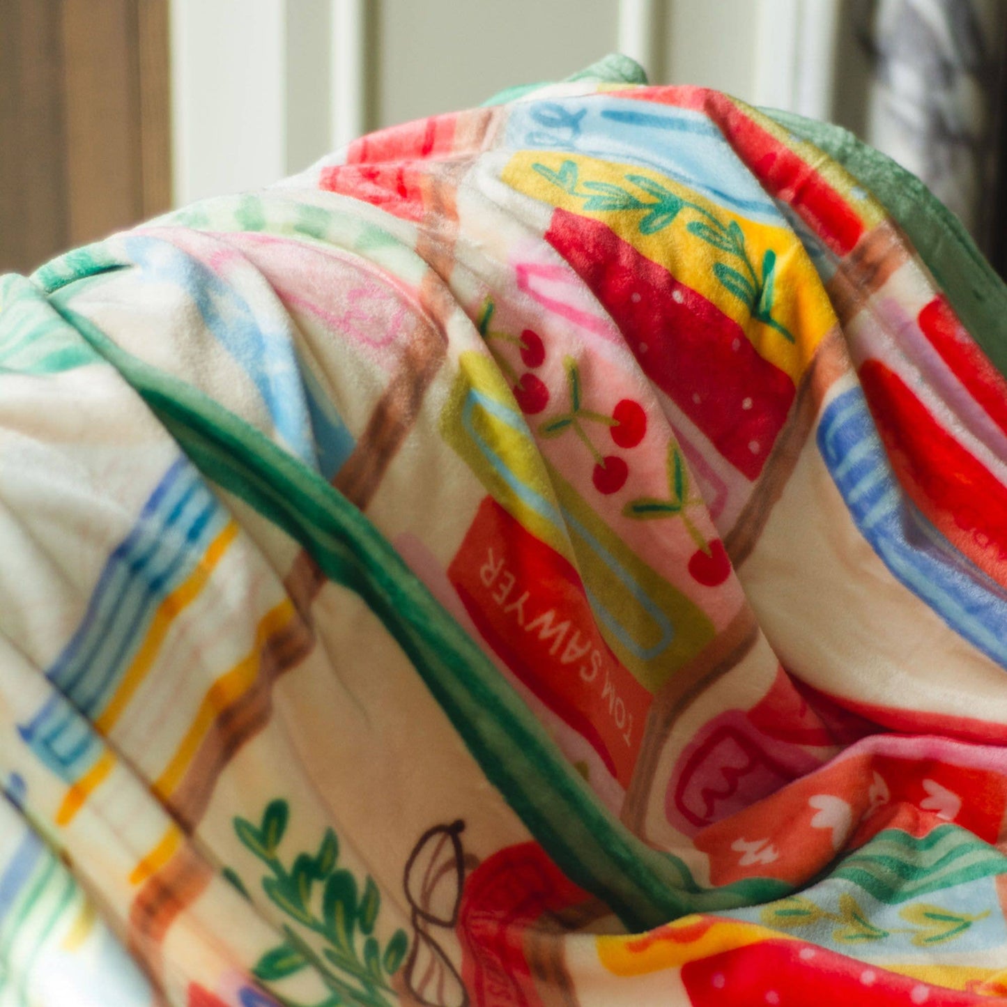 The Book Nook Reading Lover Fleece Throw Blanket